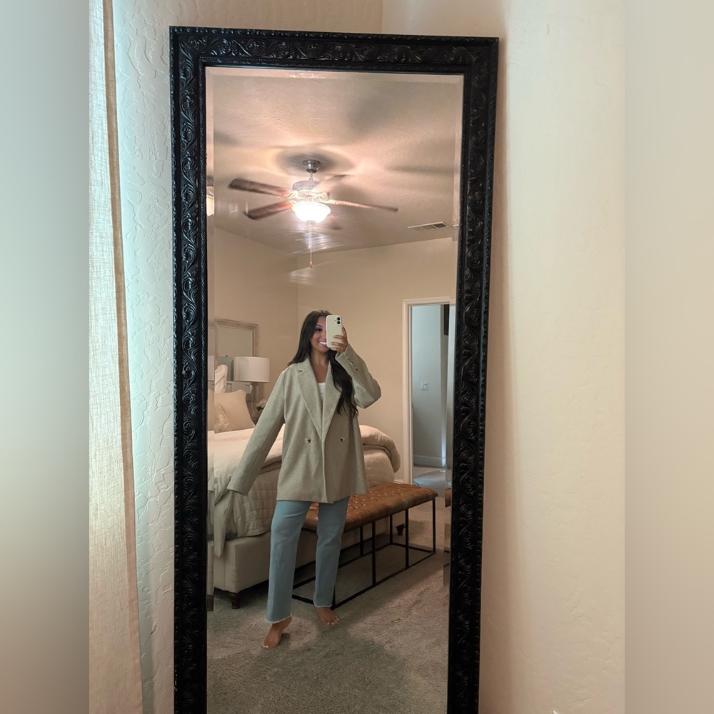 Women's Beige Double-Breasted Coat